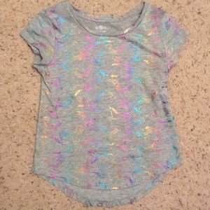 Girls gray tshirt with unicorns